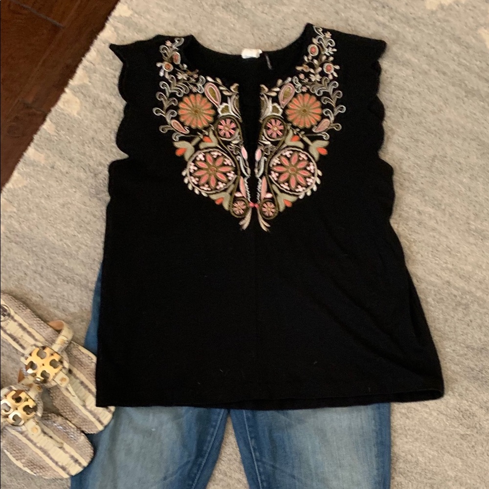 Anthropologie Embroidered Top
